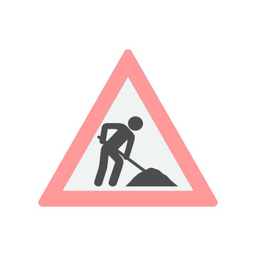road sign repair colored icon. Element of colored construction sign for mobile concept and web apps. Color road sign repair icon can be used for web and mobile