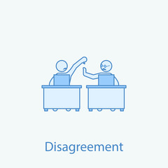 disagree with a colleague 2 colored line icon. Simple colored element illustration. Outline symbol design from colleague and business partners set