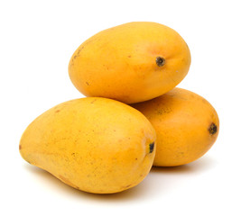 Yellow mango isolated on a white background