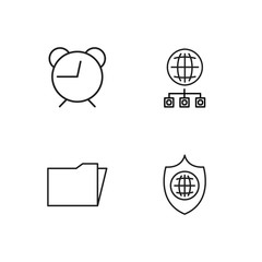 business simple outlined icons set