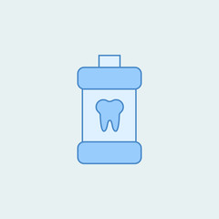 Simple Mouth rinse 2 colored line icon. Simple colored element illustration. Outline symbol design from dental set