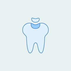 Dental fillings 2 colored line icon. Simple colored element illustration. Outline symbol design from dental set