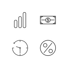 business simple outlined icons set