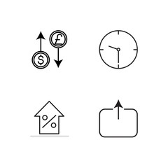 business simple outlined icons set