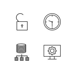 business simple outlined icons set