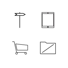 business simple outlined icons set