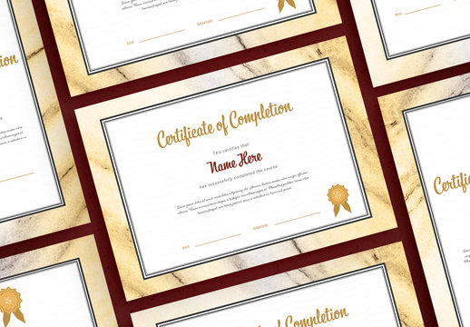 Certificate Layout with Marble Border