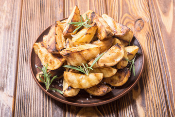 Homemade grilled potatoes with rosemary