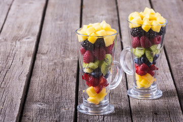 Fresh fruit and berries salad