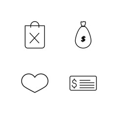 business simple outlined icons set