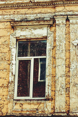Old Tbilisi architecture, window and exterior decor in summer day.