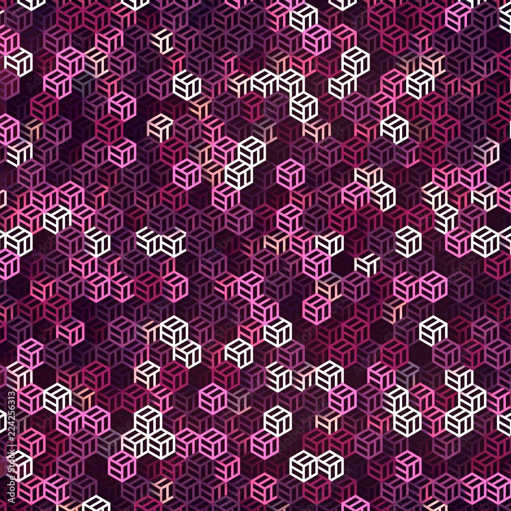 Aufkleber Purple colored abstract surface pattern. Computer generated composition. 3d rendering
