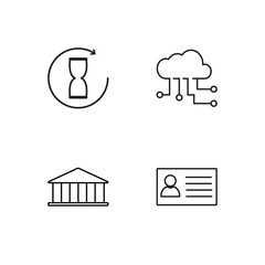 business simple outlined icons set