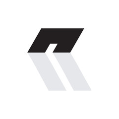 n logo letter with shadow