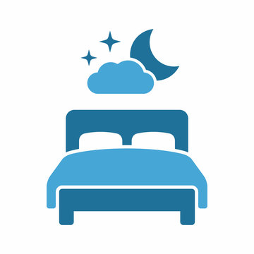 Bed, bedtime vector icon