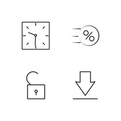 business simple outlined icons set