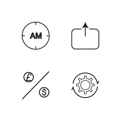 business simple outlined icons set