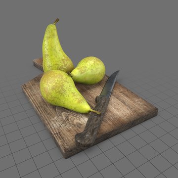 Pears On Cutting Board
