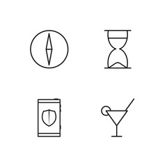 business simple outlined icons set