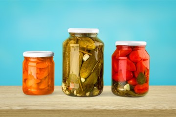 Home Canning Jars of Summer Harvest Vegetable