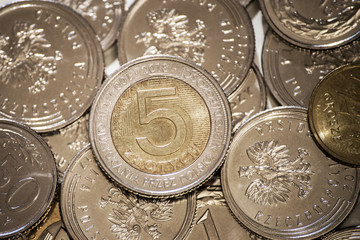 Polish coins money business background