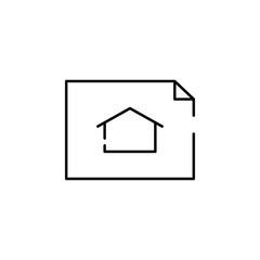house plan, drawing icon. Element of construction for mobile concept and web apps illustration. Thin line icon for website design and development, app development