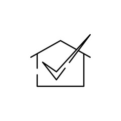 approval of the plan at home icon. Element of construction for mobile concept and web apps illustration. Thin line icon for website design and development, app development