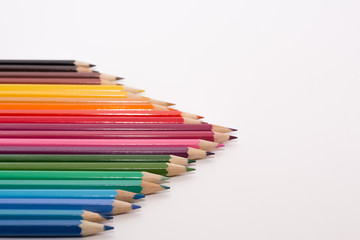 Triangle of colored pencils