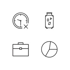 business simple outlined icons set - 224264720