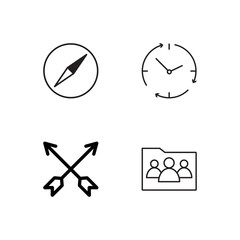 business simple outlined icons set