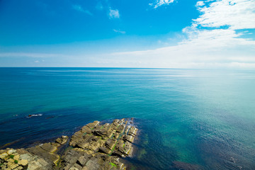 Beach of the Black Sea in Sinemorets, Bulgaria.View of coast near Sinemorets in Bulgaria..