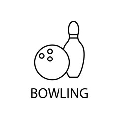 relaxation in bowling icon. Element of recreation icon for mobile concept and web apps. Thin line relaxation in bowling icon can be used for web and mobile