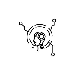 robot advisor concept line icon. Simple element illustration. robot advisor concept outline symbol design from Robot set. Can be used for web and mobile