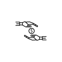 Advisor money rich robot hands concept line icon. Simple element illustration. Advisor money rich robot hands concept outline symbol design from Robot set. Can be used for web