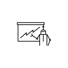 Advisor instructive report concept line icon. Simple element illustration. Advisor instructive report concept outline symbol design from Robot set. Can be used for web and mobile