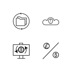 business simple outlined icons set - 224266307