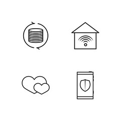 business simple outlined icons set - 224266356