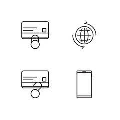 business simple outlined icons set - 224266368