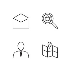 business simple outlined icons set - 224266373