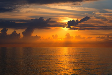 Beautiful sunset above Black sea