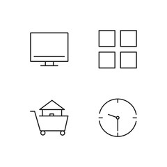 business simple outlined icons set - 224266397
