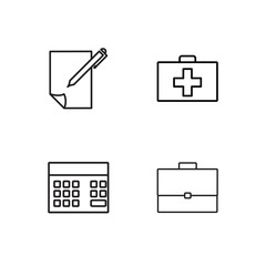 business simple outlined icons set - 224266513