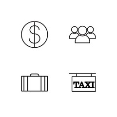 business simple outlined icons set - 224266528