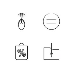 business simple outlined icons set - 224266548