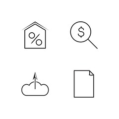 business simple outlined icons set - 224266584