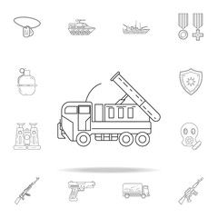 Fototapeta premium cargo rocket launcher icon. Army icons universal set for web and mobile