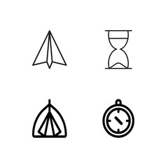 business simple outlined icons set - 224266711