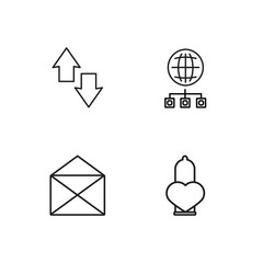 business simple outlined icons set - 224266794
