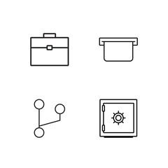 business simple outlined icons set - 224267106