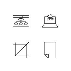 business simple outlined icons set - 224267157